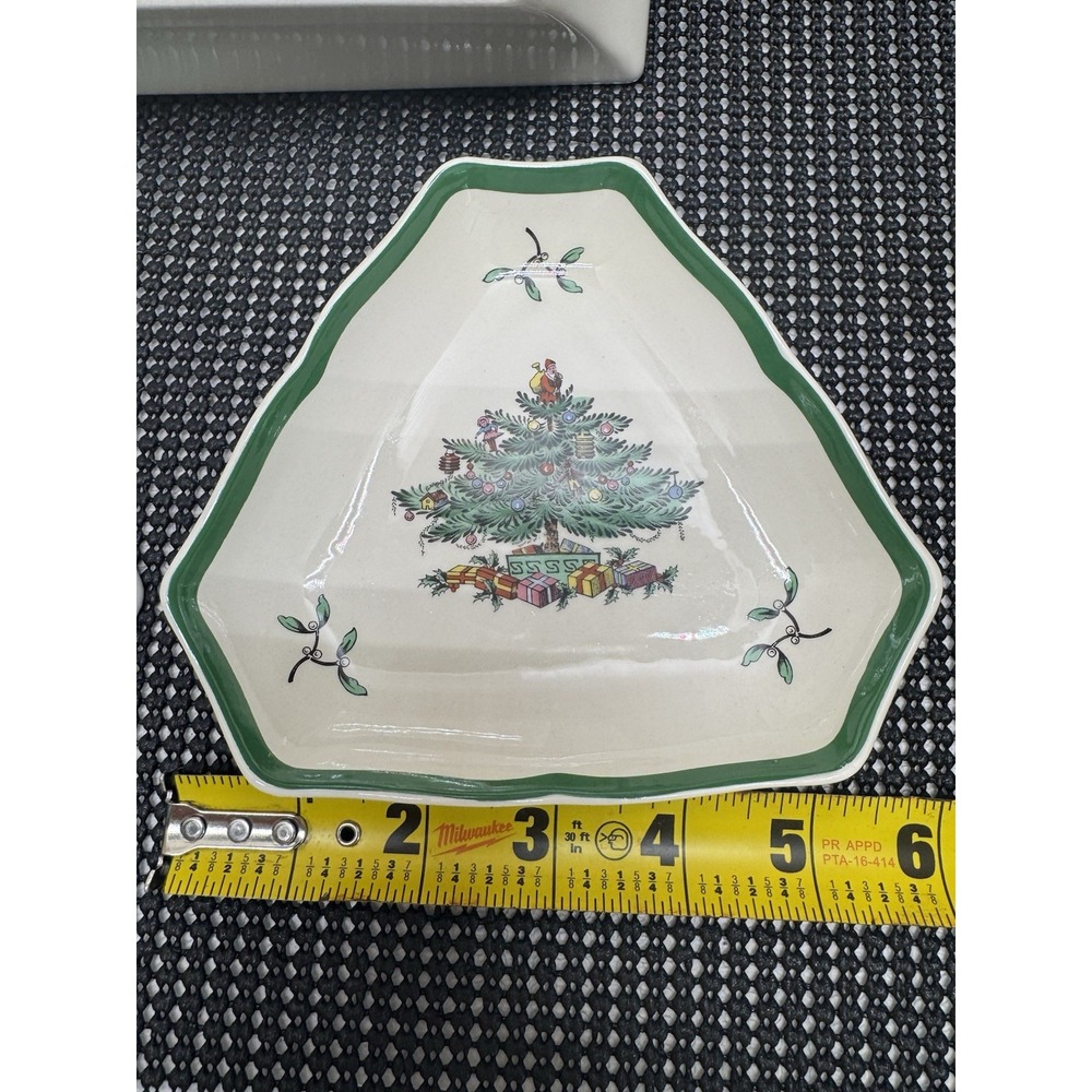 3 Pc Vintage Spode Christmas Tree Serving Set Made in England 80s-90s Rectangle - Picture 7 of 10